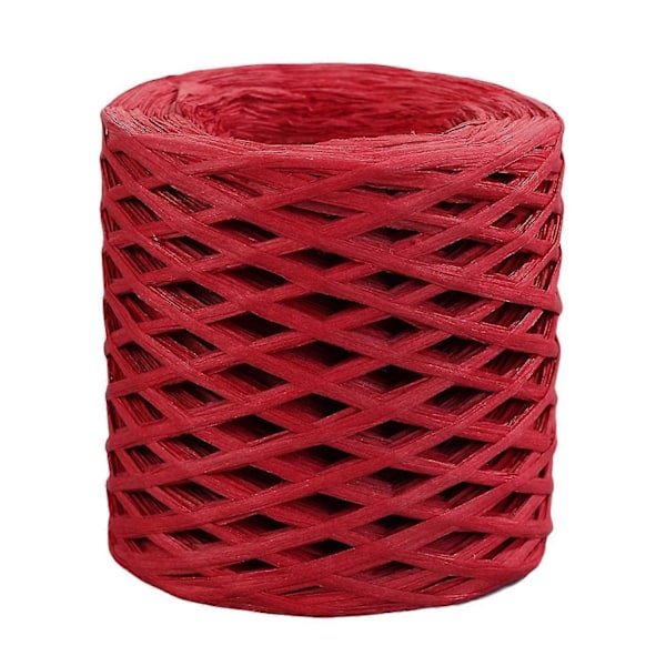 1 rull papirkord resirkulerbar DIY klar tekstur håndstrikket innpakningsraffia-strå til festival Red