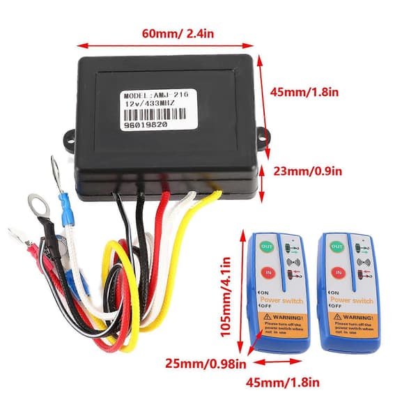 Elektrisk spil trådløs fjernbetjening switch controller system 150ft 12V til lastbil ATV SUV