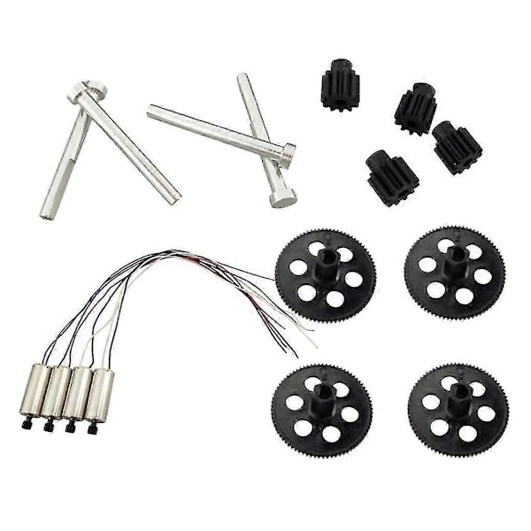 Rc Quadcopter Drone Reservedele, 4x Hovedgear, 4x Motor Gear Pinion Tandhjul, 4x Erstatningsmotorer, 4x Metal Aksel Til Visuo Xs809 Xs809hc Xs809hw