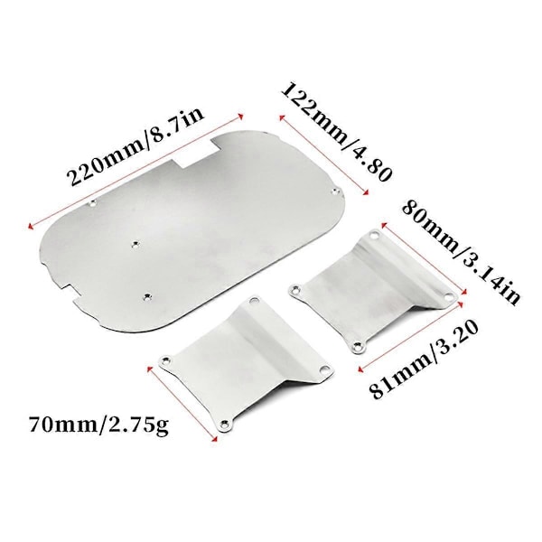 For TT01 Rustfritt Stål Chassis Armor Front Bak Beskyttelse Anti-Skli Plate for 1/10 RC Bil
