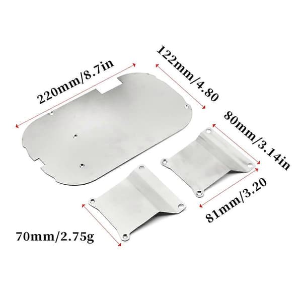 Til TT01 Rustfrit Stål Chassis Panser Front Bag Beskyttelse Anti-Skrid Plade til 1/10 RC Bil