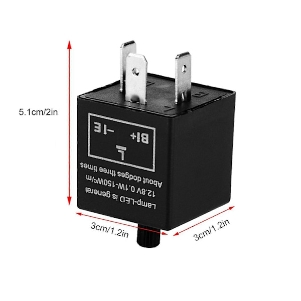 12V 3-Pin Justerbart LED Blinkrelä för Blinkersindikator