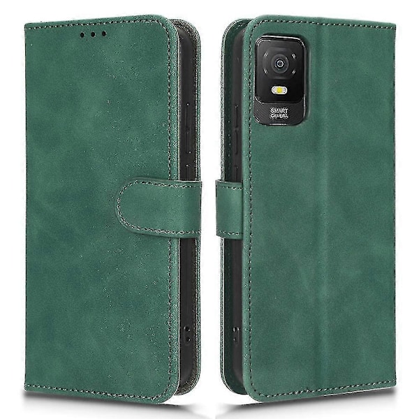 Til Tcl 403 Mobiltelefon Etui Stativ Tegnebog Stødsikker Tpu+pu Læder Telefon Cover Green