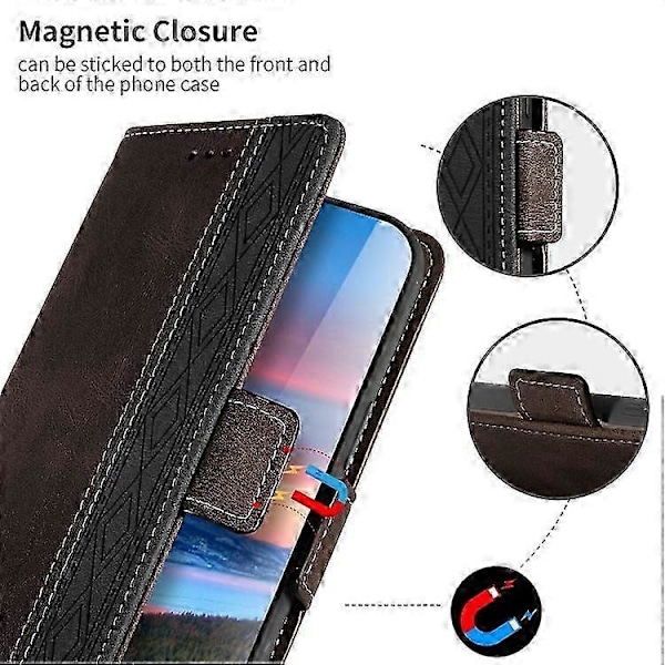 Til Samsung Galaxy S10 Syning Side-Magnetisk RFID Læder Telefon Cover P202112248 Coffee