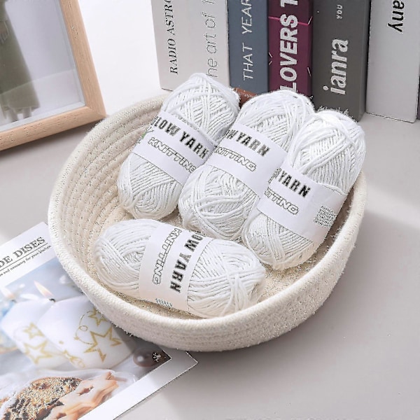Lysende Ull DIY Vevd Håndstrikket Polyester DIY Glødende Garn Håndverk A2