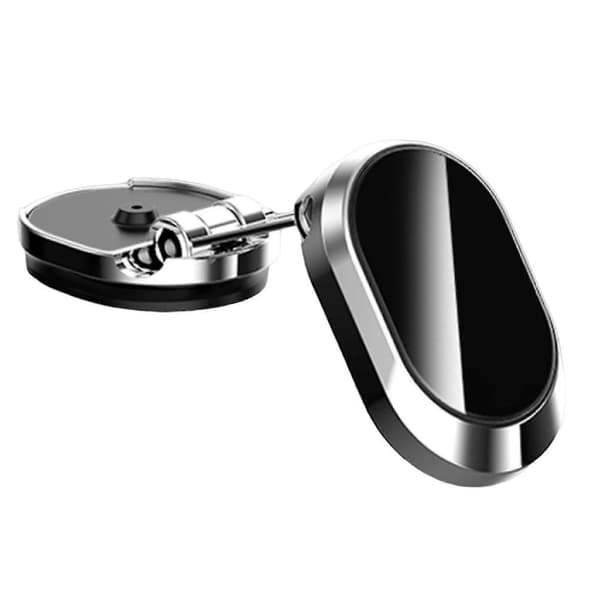 Bil Foldbar Magnetisk Telefonholder Bil Instrumentpanel 360 Roterende Navigationsbeslag Silver