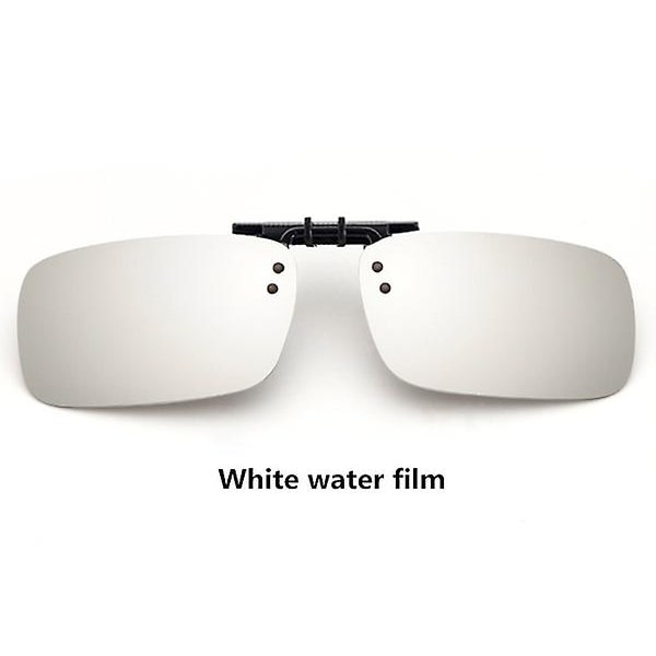 Polariserade Spegel Uv400 Lins Clip On Flip Solglasögon Glasögon White water film
