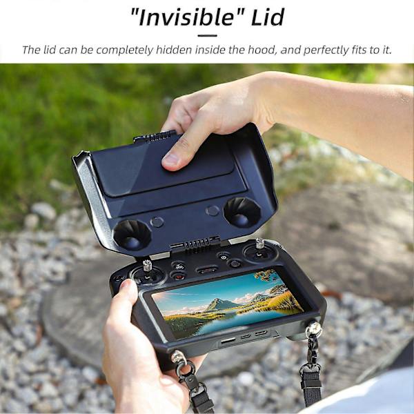 2-i-1 Solskærm Beskyttelsescover Skygge Vinkeljustering Anti-ridse Skjult Underpanel Design Etui til DJI Mini 3 Pro/til Mavic 3 med RC PRO Kontrol