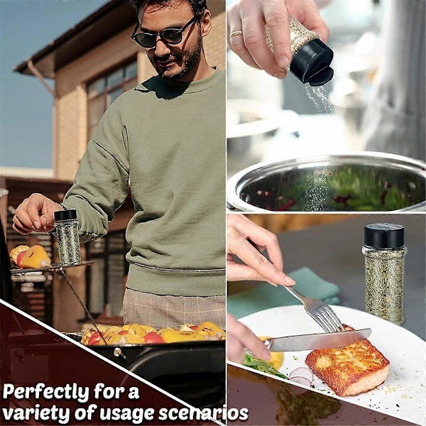 Kryddburk med fjärilslock, transparent kryddflaska i plast för peppar, grillkrydda, BBQ-pulver