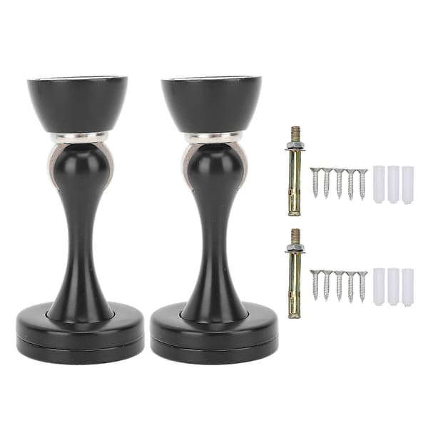 2 ST Magnetisk Dörrstopp Svart Dörrfångare Zinklegering Anti-Repa Enkel Installation Dörrstopp för Sovrum Badrum