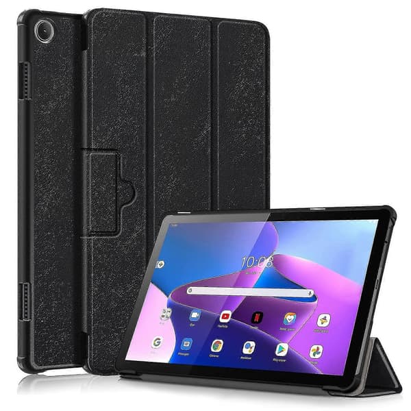 Musta nahkainen älytablettikotelo Lenovo Tab M10 10.1 3rd Gen - Premium-suojaus