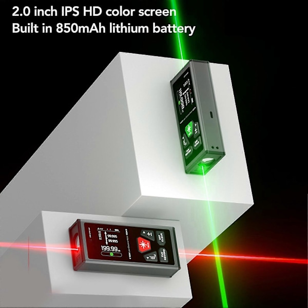 Dubbel Laser Avståndsmätare USB Uppladdningsbar Hög Noggrannhet Multifunktionell Digital Laser Mätverktyg Mätenhet SWDG60