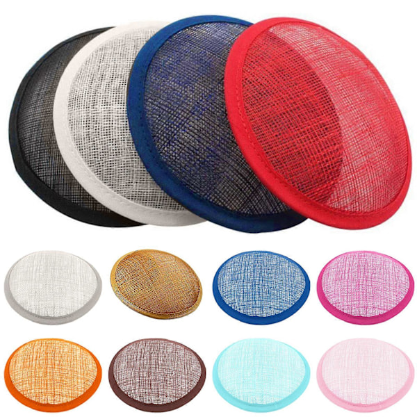 Kvinnor Sinamay Cocktail Hatt Fascinator Rund Bas Hattmakeri DIY Hantverkstillbehör Qinhai