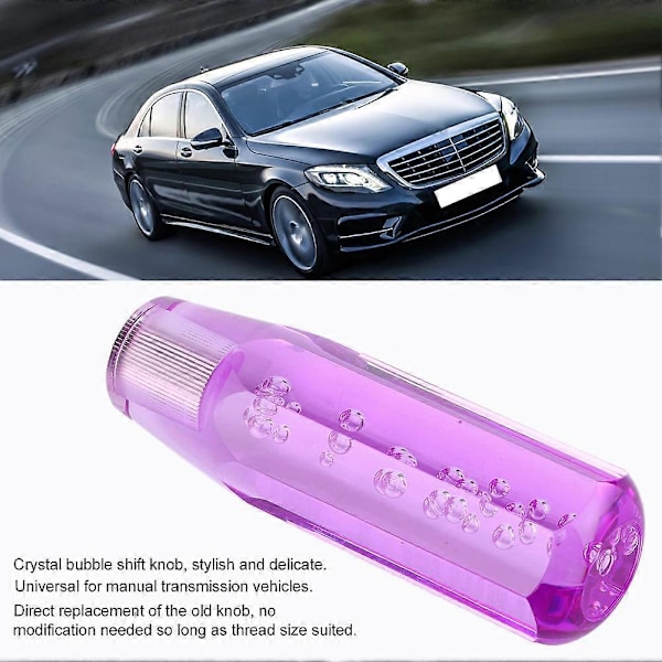 15 cm/5,9 tommer krystal gearknop gearstang universal til manuelle transmissionskøretøjer lilla