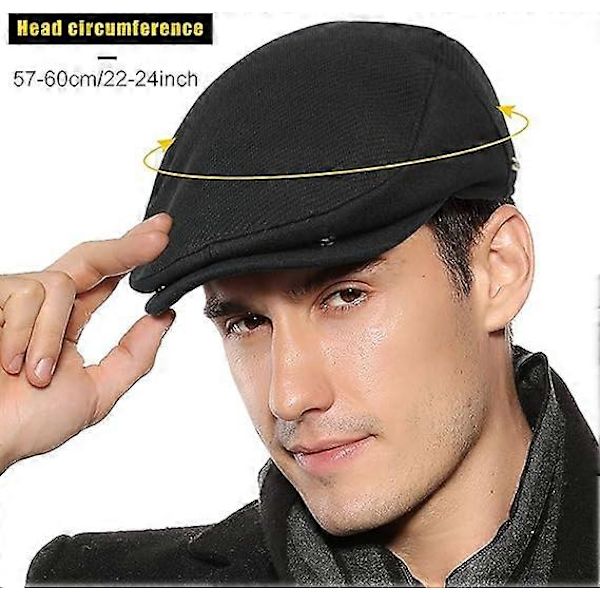 Herre Justerbar Flat Beret Caps Baker Boy Hatt Flate Caps Høst Vinter