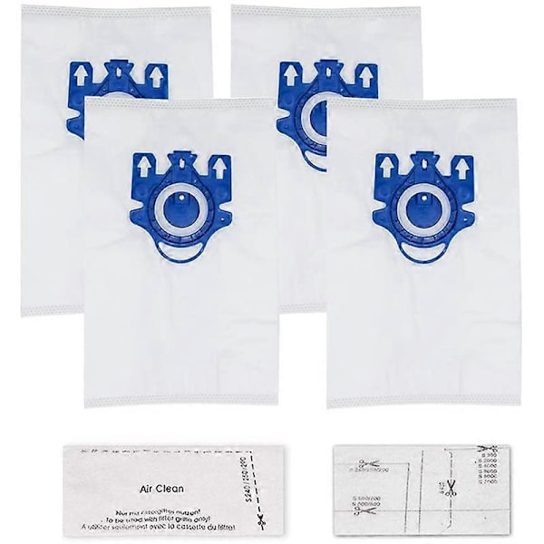 Ersättnings Airclean 3D-påsar Kompatibla för GN Cylinderdammsugare Delar 4-pack Dammsugarpåsar + 1 Set Filter