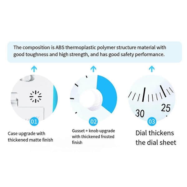 Blå Barn Student Studiehandbok Visuell Timer Väckarklocka Kökstimer med Skyddande Hölje Tidshanterare
