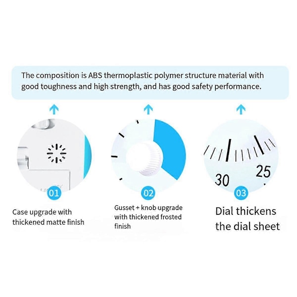 Blå Børne Studerende Studie Manual Visuel Timer Vækkeur Køkken Timer med Beskyttelsescover Tidsstyring