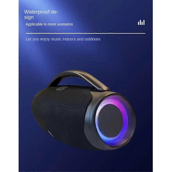 Bluetooth Högtalare Utomhus Portabel Vattentät RGB Färgljus Trådlös Subwoofer 360 Stereo Surround TWS Högtalare
