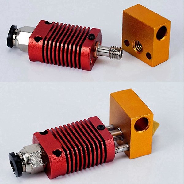 3 st Alla Metall Bi-Metall CR10-Crazy Heat Break Hals för 3 V2 5 -10S Pro Hotend för 3D-skrivare