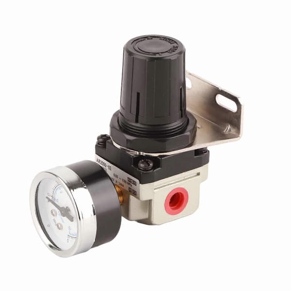 Lufttrykksregulator Avlastningsventil 0.05?0.8MPa Kontroller Aluminiumlegering med Måler 1/4in