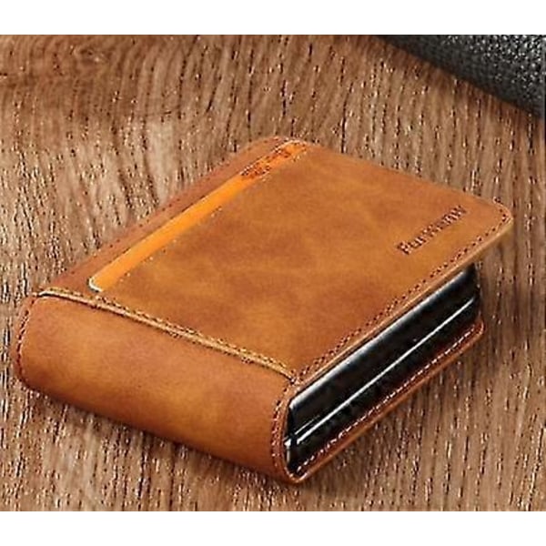 Luksus Etui til Samsung Galaxy Z Flip 5 Blødt Læder Wallet Etui med Kortholder kompatibel Galaxy Z Flip 5 Stødsikkert Cover brown
