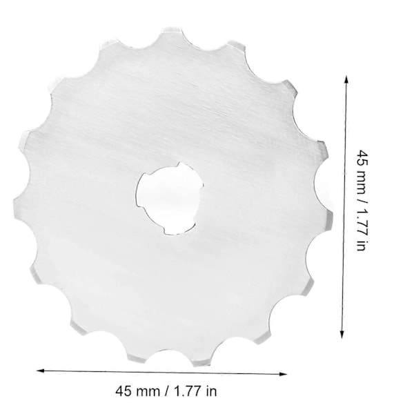 5 st 45mm Roterande skärblad med virkad kant för lappteknik Läder Tyg Pappersskärning