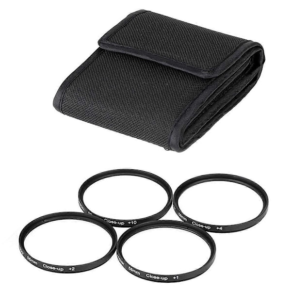 Universaali Kamera Makro +1+2+4+10 Lähikuva Linssisuodatin 4-in-1 Lähikuva Linssi 58mm Sopii Useille Kameroille