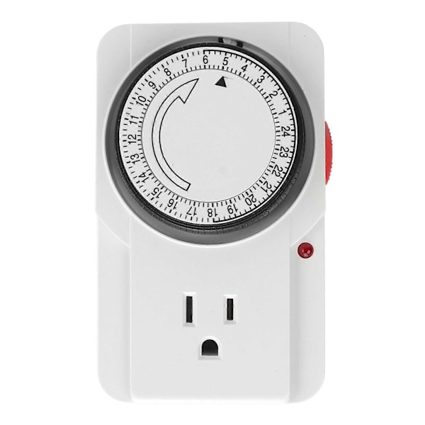 Mekanisk Timer för Uttag 24 Timmar Cykel 3 Stift 2 Lägen Indikatorlampa Plug-in Elektrisk Timer för Lampa