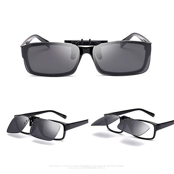 Polariserade Spegelglas Uv400 Lins Clip-on Uppfällbara Solglasögon white water film