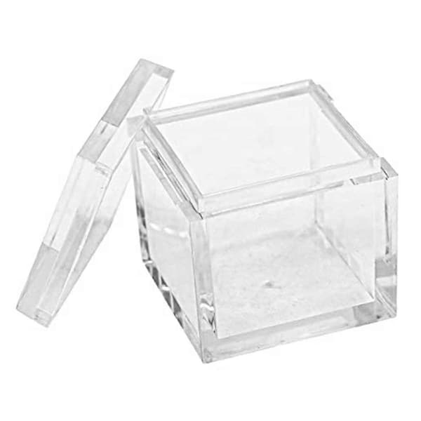 10 stk. akrylbokser for 1 tomme 25,4 mm elementkuber, klar beholder periodisk tabellbrakett for elementsamlinger