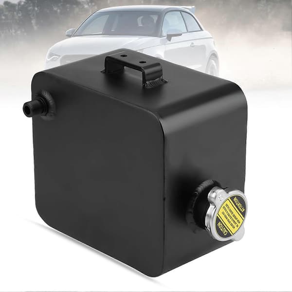 2.5L Aluminium Kjølevæske Ekspansjons Overløpsbeholder Vanntank M/ Lokk Universal
