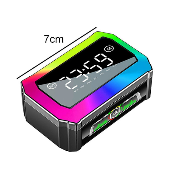 1 Pari Langattomia Bluetooth 5.3 -yhteensopivia Nappikuulokkeita Peilipinnalla, Langattomat Kuulokkeet Kellolla, Virranäytöllä, Rauhoittavalla Äänellä ja RGB-valoilla