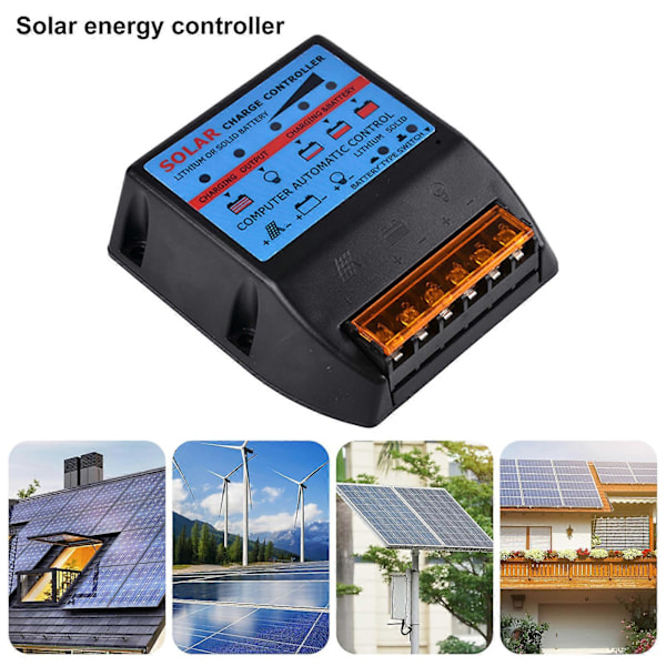 Solcelleladeregulator Høy Effektiv Kortslutningsbeskyttelse Plug-and-Play Bred Kompatibilitet Spar Energi Solcellepanel Laderegulator Intelligent