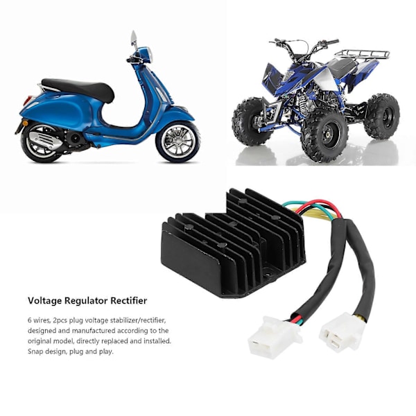 Spenning Regulator Likretter 6 Ledninger Erstatning for 250cc Scooter Moped Quad ATV