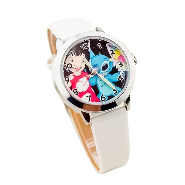 Lilo & Stitch Cartoon Luminous Quartz Watch Analog Armbandsur Barn Pojkar Flickor Födelsedagspresent White