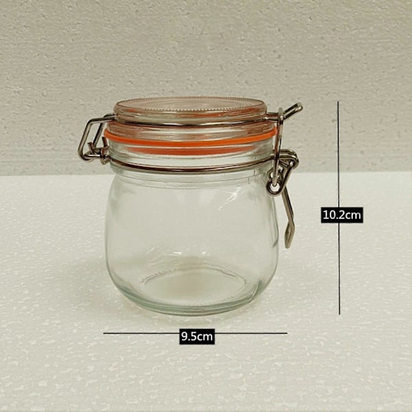 6 st Förvaringsburkar med Försegling Livsmedelsgodkända BPA-fria Diskmaskinssäkra Transparent Design Syltburkar Glasbehållare