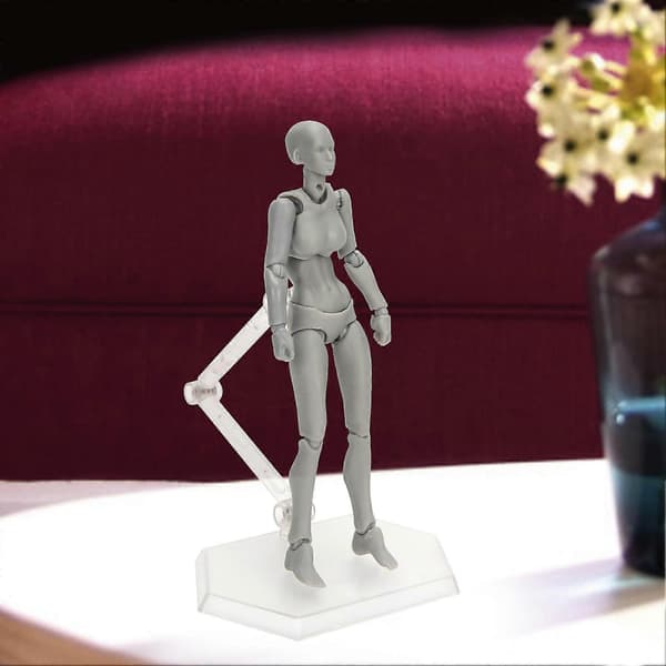 PVC Kunstner Action Figur Model Menneske Tegnemodel Kvinde Mannequin Dekoration Grå