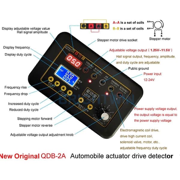 QDB-2A 3A Bil Tændspole Tester Bil Tomgangs Stepmotor Solenoidventil Injektor Aktuator Fejl Detektor Driver