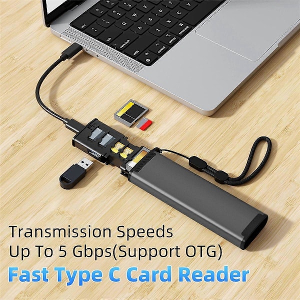 13 i 1 USB Typ C OTG Adapter Multifunktionell Datakabel SIM KIT TF-Kort Minnesläsare Förvaringsfodral Hållare
