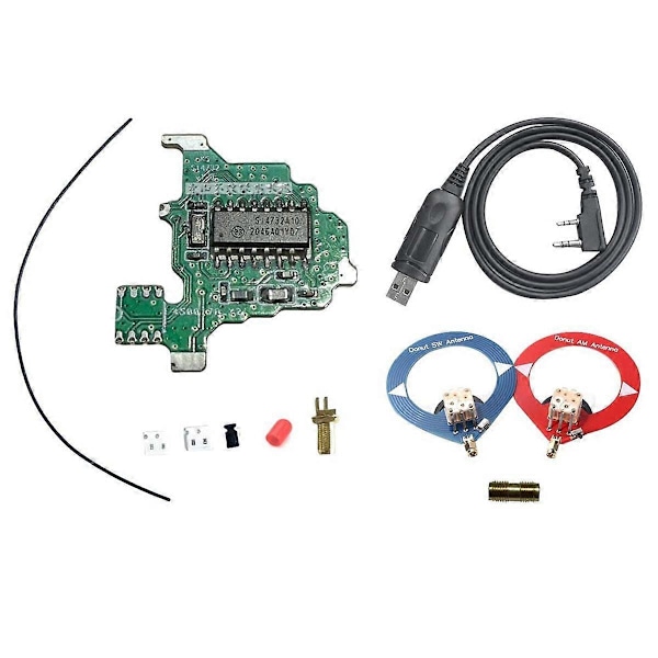 SI4732 Modifikaatiomoduli + 2x Donitsiantenni + Ohjelmointikaapeli UVK5/UVK6:lle, lyhytaalto FM kaksoisantenniratkaisu