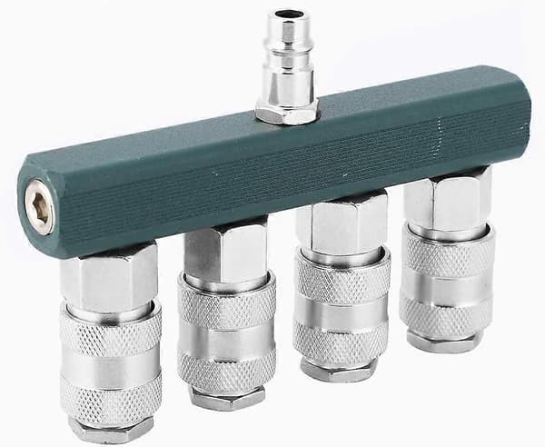 Snabbkoppling, 4-vägs luftslangskoppling, 4-vägs snabbkoppling PT 1/4 gänga, högkvalitativ luftslangskoppling, pneumatiska kopplingar