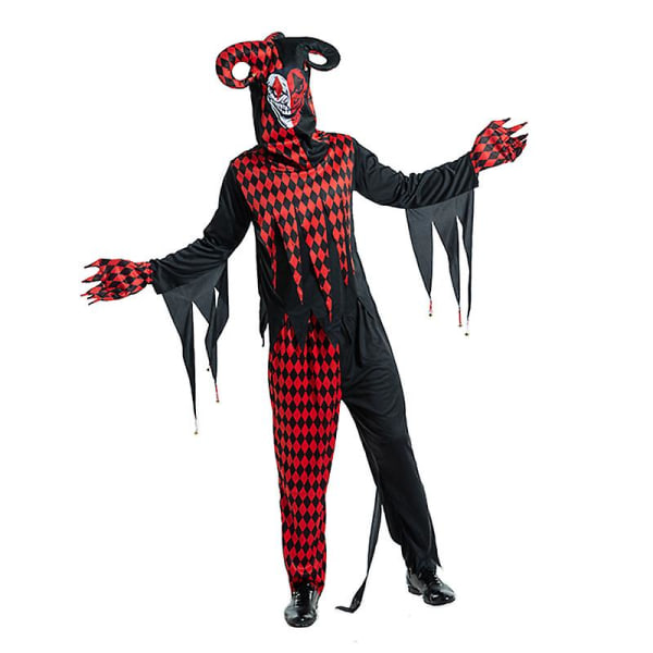 Halloween Cosplay Anime Clown kostym för män Kvinnor Circus Jester Dress Up Kläder 2023 Jumpsuit Vuxen Scenuppträdande XL