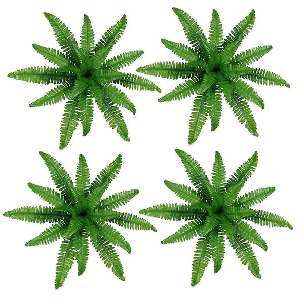Bregner, UV-resistente naturtro kunstige Bostonbregner, kunstige Bostonbregner til udendørs brug, kunstige planter 4 stk.