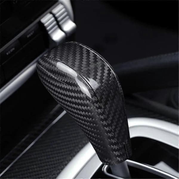 Bil Ægte Kulfiber Gear Knob Dæk Trim til 2004-2009 Centerkonsol Interiør Dekoration