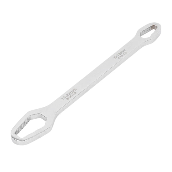 Dobbeltsidet Multifunktionel Universalnøgle Arbejdsbesparende Stålreparationsværktøj 8mm T 270mm L 250g Hvid Fortykket Spejlforkromet