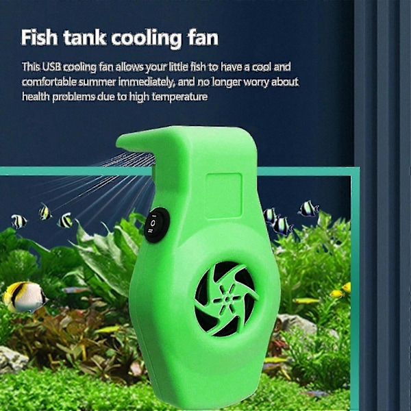 Akvariekøler, fisketank køleventilatorsystem lavt støjniveau køleventilator akvarium mini akvariekøler Green