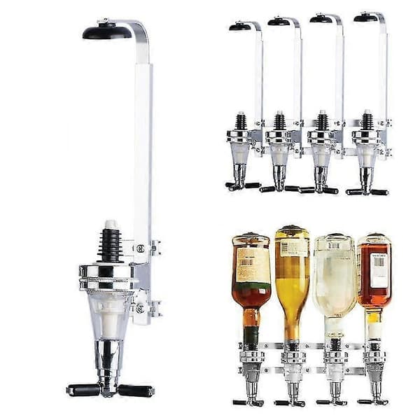 25/30/45ml Väggmonterat Ställ 4 Flaskor Öl Vin Dispenser Hem Bar Hällare Rack