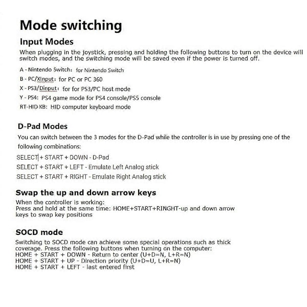 Arcade Joystick Controller Fight Stick Spillekonsol Mekanisk Knap til PC//Switch, Blå