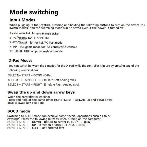 Arcade Joystick Kontroller Fight Stick Spillkontroller Mekanisk Knapp for PC//Switch, Blå
